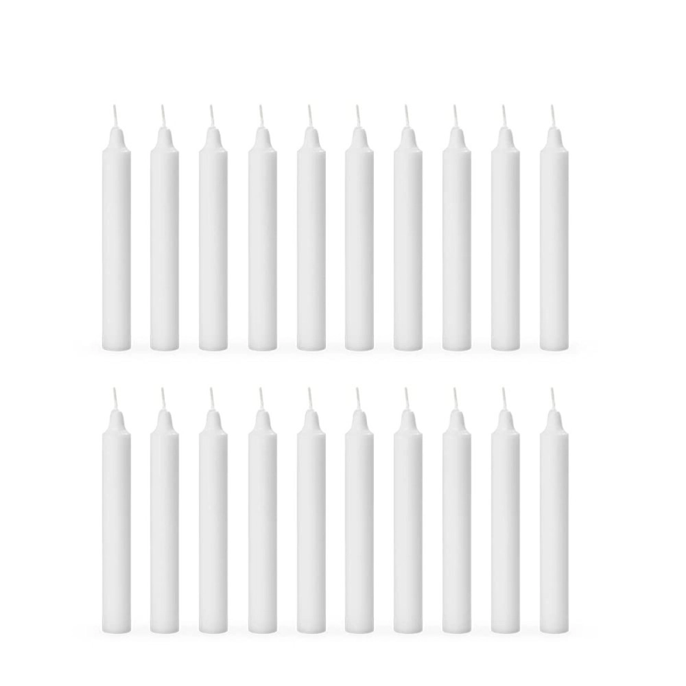 AuraDecor Pack of 20 Stick Wax Candles, White Candles || Especially Meant for Healing, Chakras, Ritual Candles, Decoration, Lighting, Home Decor || Burning Time 2.5 Hours Each