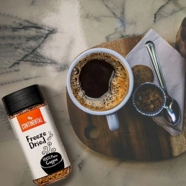 Continental Freeze Dried Coffee Powder | Black Coee | Cold Coffee | Smoothest Coffee | Aroma Locked Coffee Crystals | 100g Jar | 100% Pure Coffee Powder | 100% Finest Dark Roasted Arabica Coffee |