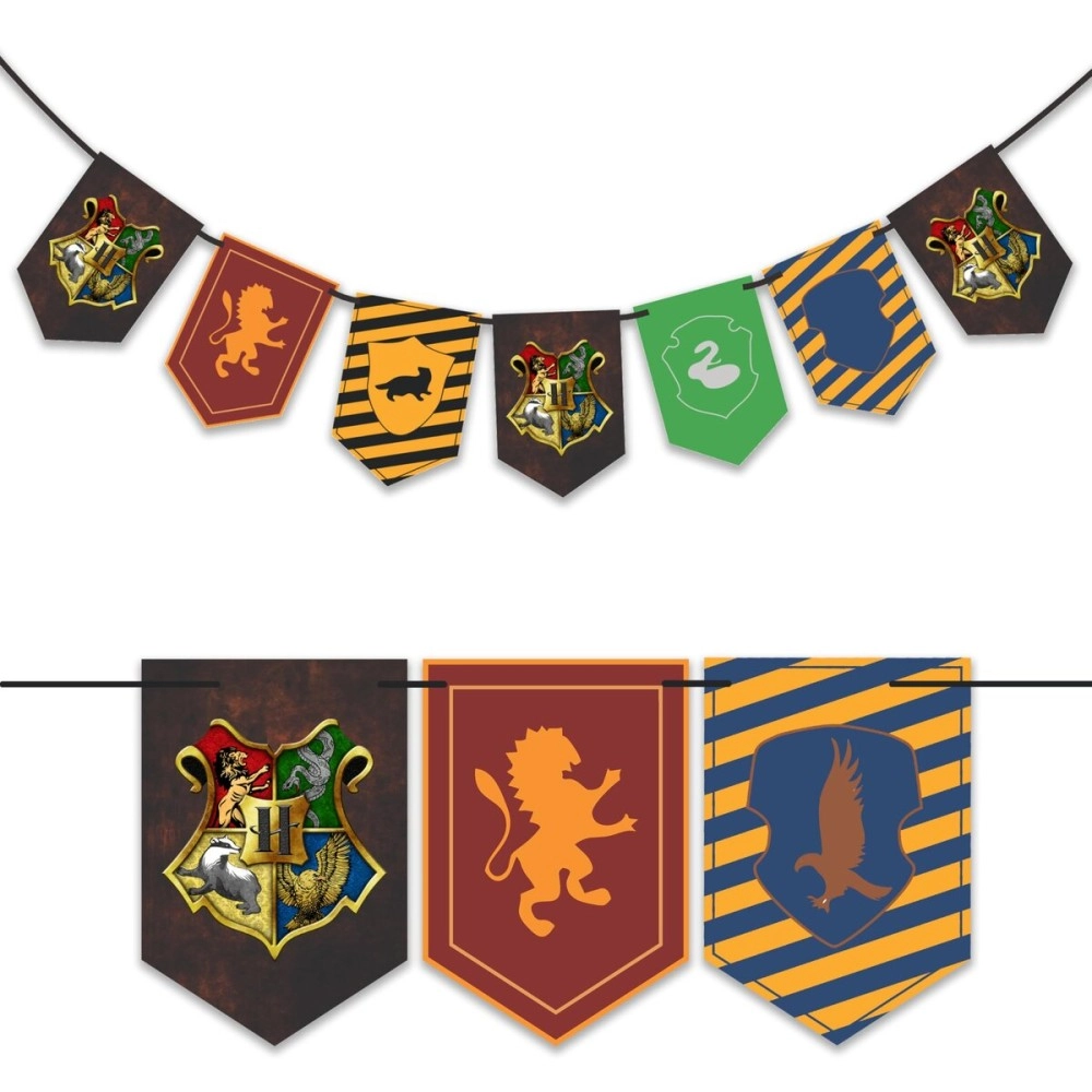 Wobbox Multi Colour Harry Potter Theme Flags Bunting Banner/Happy Birthday Banner/Birthday Banner Decoration