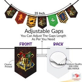 Wobbox Multi Colour Harry Potter Theme Flags Bunting Banner/Happy Birthday Banner/Birthday Banner Decoration