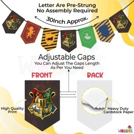 Wobbox Multi Colour Harry Potter Theme Flags Bunting Banner/Happy Birthday Banner/Birthday Banner Decoration