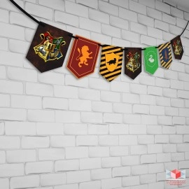 Wobbox Multi Colour Harry Potter Theme Flags Bunting Banner/Happy Birthday Banner/Birthday Banner Decoration