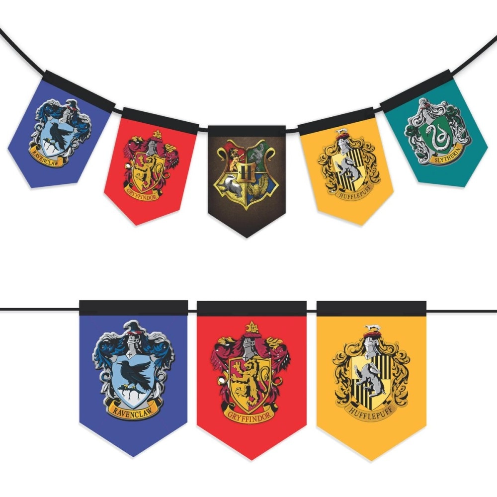 WOBBOX Multi Colour Harry Potter Flags Bunting Banner/Happy Birthday Banner/Birthday Banner Decoration, Medium (WOBOX1879)
