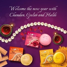 Moti Haldi Ubtan, With Real Turmeric, Soap Combo Pack, 150 g (Pack of 5)