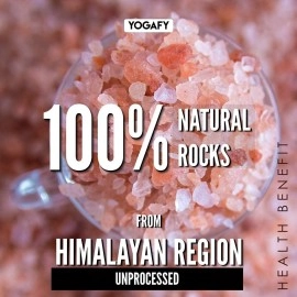 YOGAFY - Minerals Rich Himalayan Pink Bath Salt Crystal - Pack of 2 - For Body Spa, Relaxation and Pain Relief | 350g