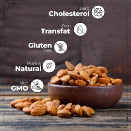 Happilo Premium 100% Pure California Almonds 1kg|Premium Badam Giri|High in Fiber|Whole Natural Badam|Rich in Protein|Magnesium|Phosphorus|Dietary Fibre| Zero Cholesterol