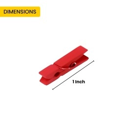 IEIDidactics VibhutiCrafts Multicolour Wooden Pegs, 1 inch, Pack of 40 - Small Mini Pegs for Art and Craft, Photo Hanging, DIY Decoration - Colorful Kids Craft (Extra Small)