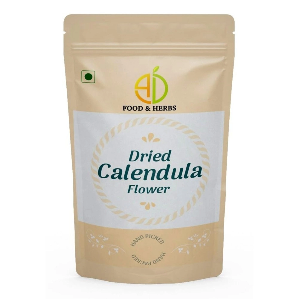 A D FOOD & Herbs ORGANIC CALENDULA FLOWER Dried Natural Ayurveda Herb ( 100 GMS )