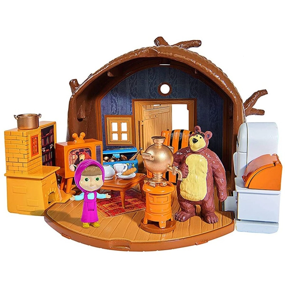 Masha and the Bear Masha, Bear Playset (4 cm Masha and 6 cm Bear, Multicolour)