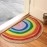 MATS AVENUE DOOR MATS AT YOUR DOOR STEP Coir and Latex Backed Half Round Rainbow Pattern Multicolor 50X90 CM