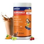 Gritzo SuperMilk Overall Growth (7-12y Girls), 9g Protein Powder (Double Chocolate, 400g) | Zero Refined Sugar, 21 Vitamins & Minerals