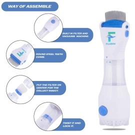 FLUZOV Electrical Head Lice Comb Eggs Remover Hair V-Comb Vacuums Machine for Unisex for Lice Removed
