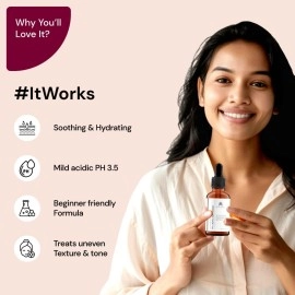 SUGANDA SKINCARE 5% Lactic Acid Serum, AHA Exfoliant with Hyaluronic Acid for Uneven Texture, Removes Dead Skin Cells, Reduces Dark Spots (30ml)