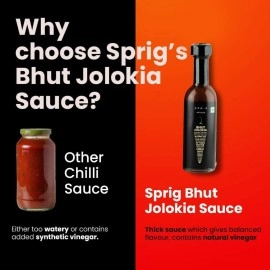 SPRIG Bhut Jolokia Hot Sauce, 55g | Made with Worlds Hottest Ghost Peppers | 75,000 SHU | Halal Certified | Spice up chicken wings, curries, dips & bloody mary cocktails