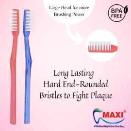 MAXI Supreme Hard Bristles Toothbrush (Pack of 12)