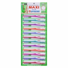MAXI Supreme Hard Bristles Toothbrush (Pack of 12)
