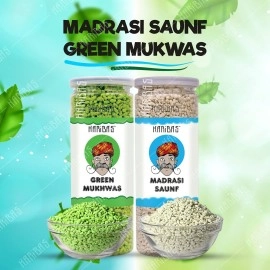 HARIBAS Combo Madrasi Mukhwas 200gm and Green Mukhwas 200gm | Mukhwas Mouth Fresheners | Mukhwas Bottle | Sweet Saunf Mouth Freshener, After Meal and Drink Mukhwas Mouth Freshener - Easy to Store