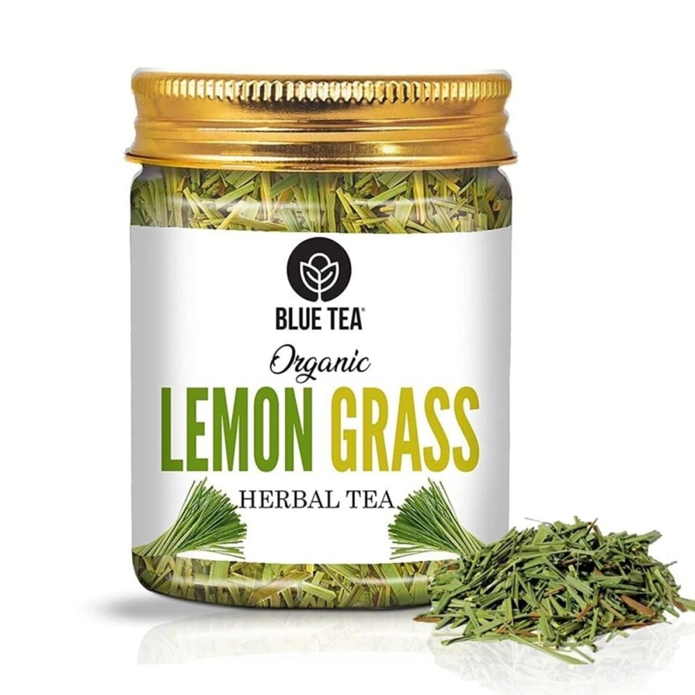 BLUE TEA - Lemongrass Tea - 100g -100 Cups || BOOST METABOLISM || Detox Tea - Flower Based - Herbal Tea - Caffeine Free - Gluten Free - Zero Sugar | Pet Jar Packaging