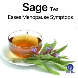 BLUE TEA - Sage Tea Sun Dried Leaves - 50 gm-50 Cups || ANTI-INFLAMMATORY || Detox Tea - Anti-Oxidant Rich - Rich In Vit A & C - Vegan - Gluten Free - Non-Gmo - Caffeine Free | Pet Jar Packaging