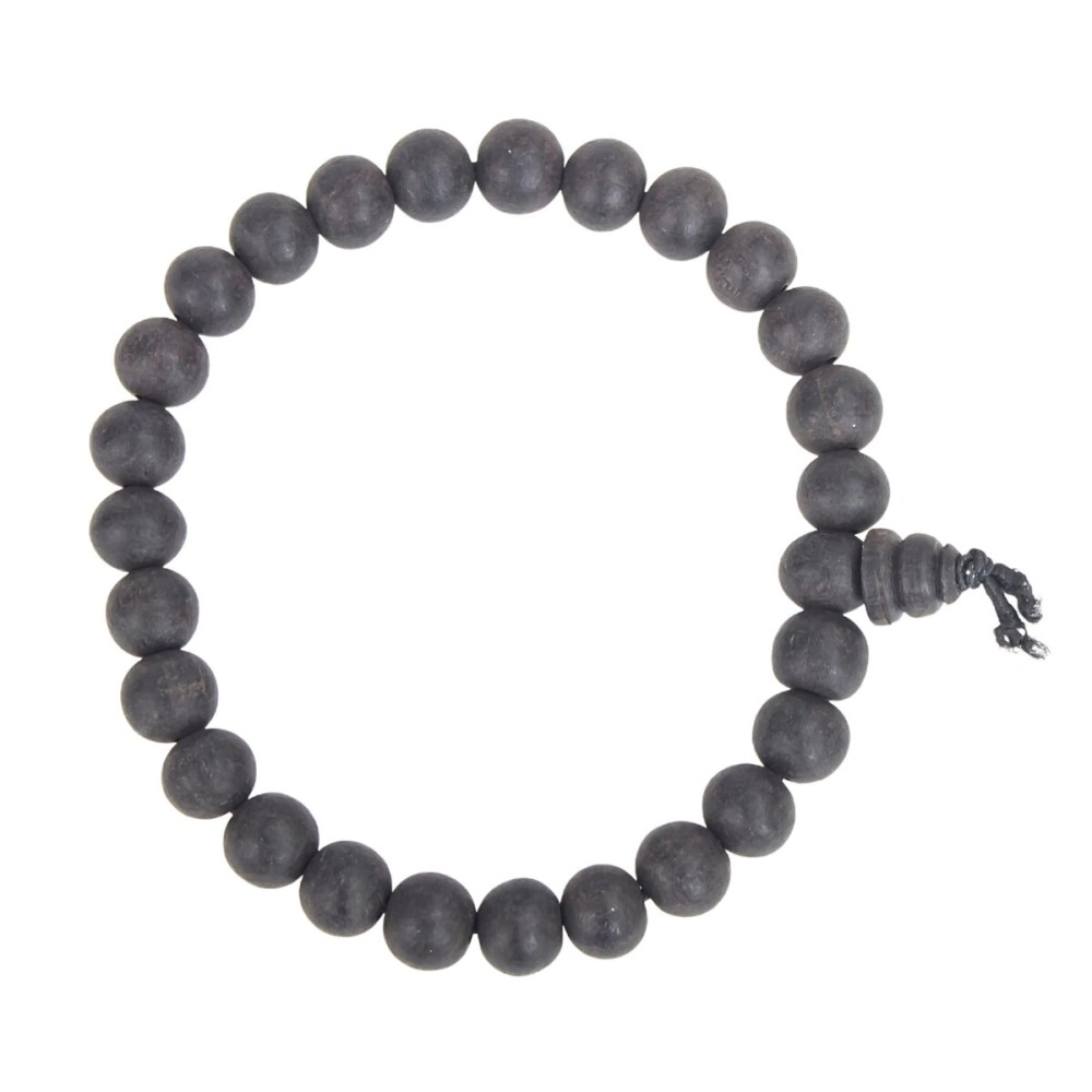 anciently Unisex 100% Natural Unpolished Karungali Bracelets Original | Karungali Kattai Bracelet 8mm - Natural Black Ebony Wood 8mm Bead Size, 1 Piece