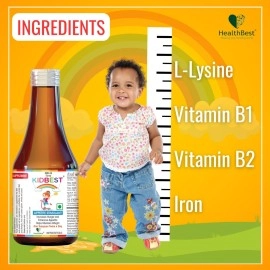 HealthBest Kidbest Appetite Stimulant Syrup for Kids| Enhances Appetite |Maintain healthy Weight | 200ml