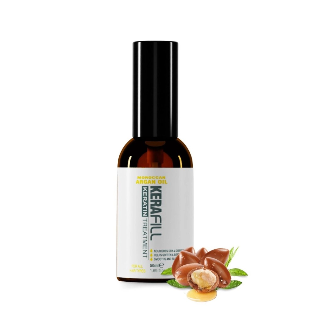 Kerafill Moroccan Argan oil Lightweight | Non-Greasy | UV Protection | For Dry & Dull Texture - 50 ml