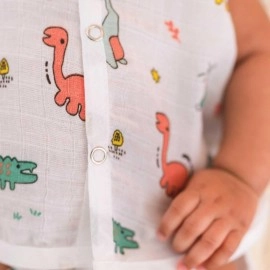 A toddler thing - Organic Cotton Muslin Button Jabla|Assorted Pack Of 5|Stylish & Comfortable Jabala|For Boys & Girls|Sleeveless Regular Fit Vest|Baby Products, white,Red,Blue,Green,yellow,violet