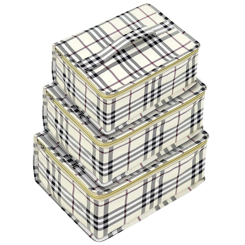 Trendifly Polyester Travel Toiletry Bag Pouch Makeup Cosmetics Kit Jewellery Organizer Jewelry Vanity Bag | Shoes Organiser | Medicine And Accessories Kit For Men Women Unisex 1 Set Of 3 Pouch