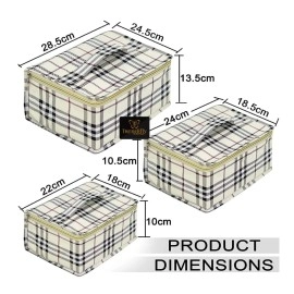 Trendifly Polyester Travel Toiletry Bag Pouch Makeup Cosmetics Kit Jewellery Organizer Jewelry Vanity Bag | Shoes Organiser | Medicine And Accessories Kit For Men Women Unisex 1 Set Of 3 Pouch