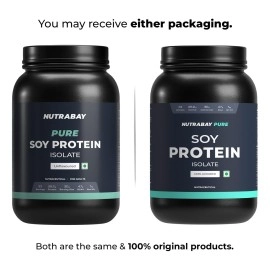 Nutrabay Pure Soy Protein Isolate Powder - 1kg, Unflavored | 26.2g Protein, 4.7g BCAA | NABL Lab Tested | Easy to Digest Plant Protein | No Added Sugar & Preservatives | Vegan | For Men & Women