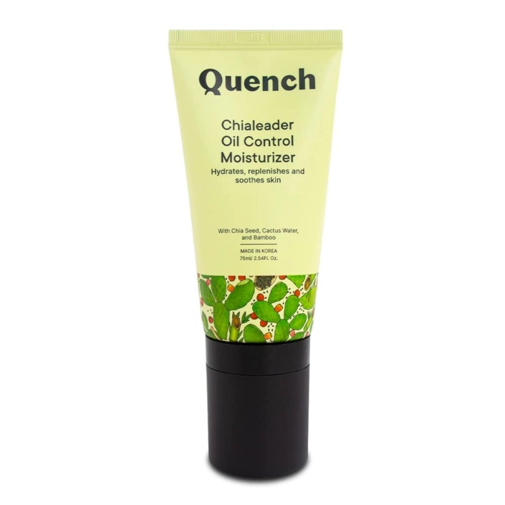 QUENCH BOTANICS Oil Control Moisturizer with Chia Seeds Omega 3 | Fast Absorbing & Non-Greasy Lightweight Cream for Oily Skin with Relaxing Roller Ball Applicator | Made in Korea (75ml)