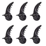 FOK 6 Pcs Medium Size Stylish Banana Shape Hair Clutchers/Claws For Girls & Women (Black)