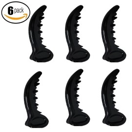 FOK 6 Pcs Medium Size Stylish Banana Shape Hair Clutchers/Claws For Girls & Women (Black)