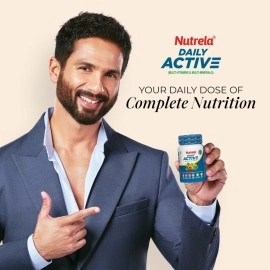 Nutrela Patanjali Daily Active Multivitamin for Men&Women with essential amino acids, natural herbs , biofermented vitamins, minerals for Energy, Immunity, Brain, Eye & Heart Health - 30 Veg Capsule