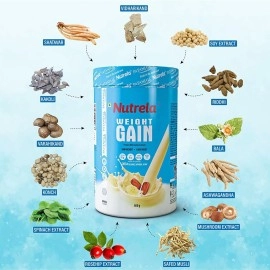 Nutrela Weight Gainer | 500g Banana Flavour | High-Calorie Mass Gainer with Vitamins & Khandsari Sugar | Ideal for Men & Women