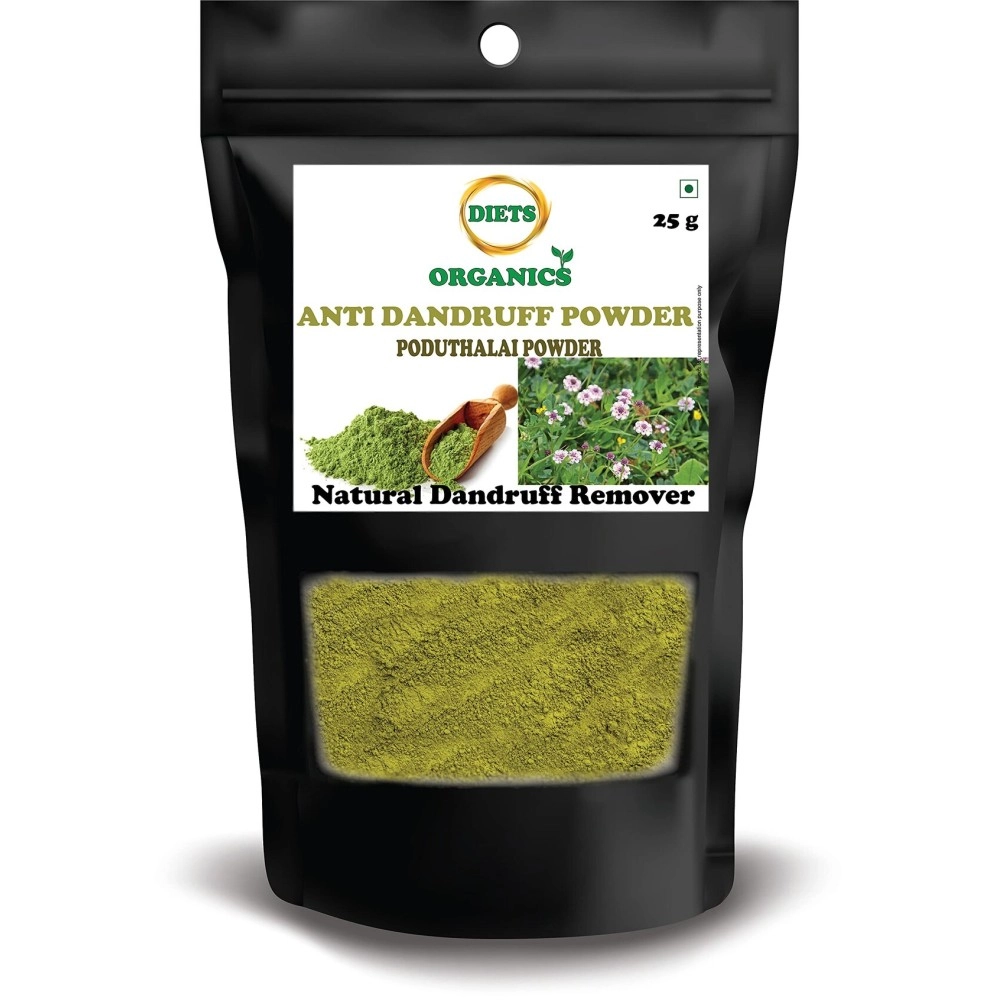 DIETS ORGANICS Dandruff Removal Powder, Poduthalai Powder | Lippia nodiflora | Phyla nodiflora Powder for hair care-25G