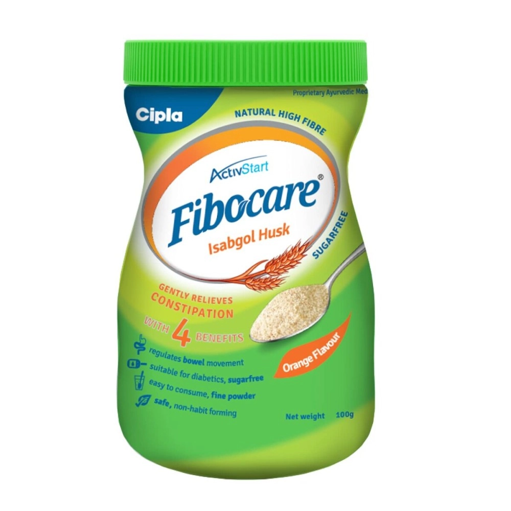 Cipla Fibocare Isabgol Husk Powder | Sugar Free | Effectively Relieves Constipation |Promotes Gut Health | Supports Digestive Health | Pack of 2, 2 count, 100 grams
