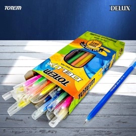 TOTEM Delux Ball | 40 Blue Ink Pen | Lightweight & Colourful Body Design | Use and Throw Pen | For One Time Use | Ideal for School Office & Business | Budget Friendly Stick Ball Point Pen
