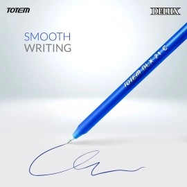 TOTEM Delux Ball | 40 Blue Ink Pen | Lightweight & Colourful Body Design | Use and Throw Pen | For One Time Use | Ideal for School Office & Business | Budget Friendly Stick Ball Point Pen