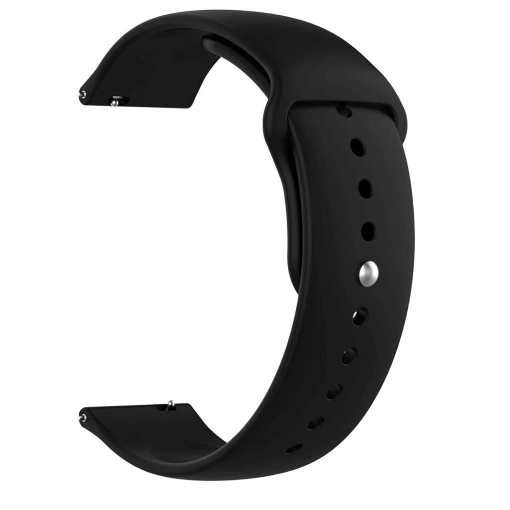 Prolet Soft Silicone Watch Band Strap & Rust Free Button Compatible With (ONLY 20mm Lugs Size) Amazfit GTS 2 Mini, Amazfit Bip,Amazfit GTS, Samsung Galaxy Watch 4/ Watch 5-(Black)