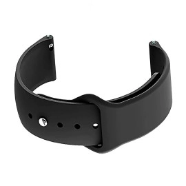 Prolet Soft Silicone Watch Band Strap & Rust Free Button Compatible With (ONLY 20mm Lugs Size) Amazfit GTS 2 Mini, Amazfit Bip,Amazfit GTS, Samsung Galaxy Watch 4/ Watch 5-(Black)