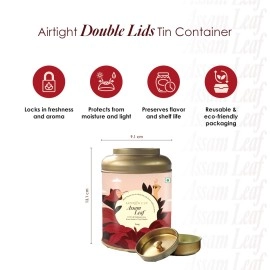 Saffron Cup Assam Leaf CTC Leaf Tea - 200g | Robust & Full-Bodied Blend for Authentic Milk Chai | Rich Aroma, Strong Flavor & Premium Freshness (Airtight Double-Lid Tin)