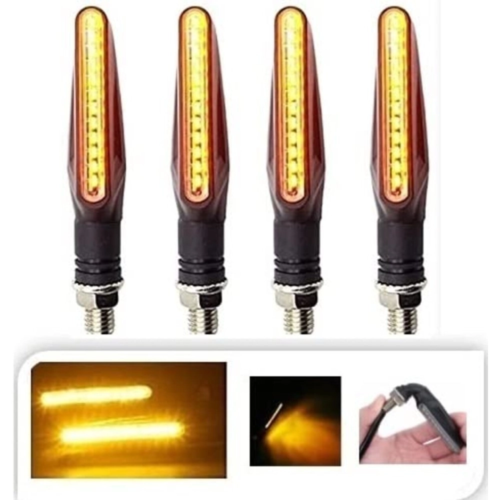 ELTRON TURBO ELT897 Original Waterproof SMD KTM Style Indicators 9 Led High Bright Universal for All Bikes Models Turn Signal Lights Motorcycle (Amber, Pack Of 4)
