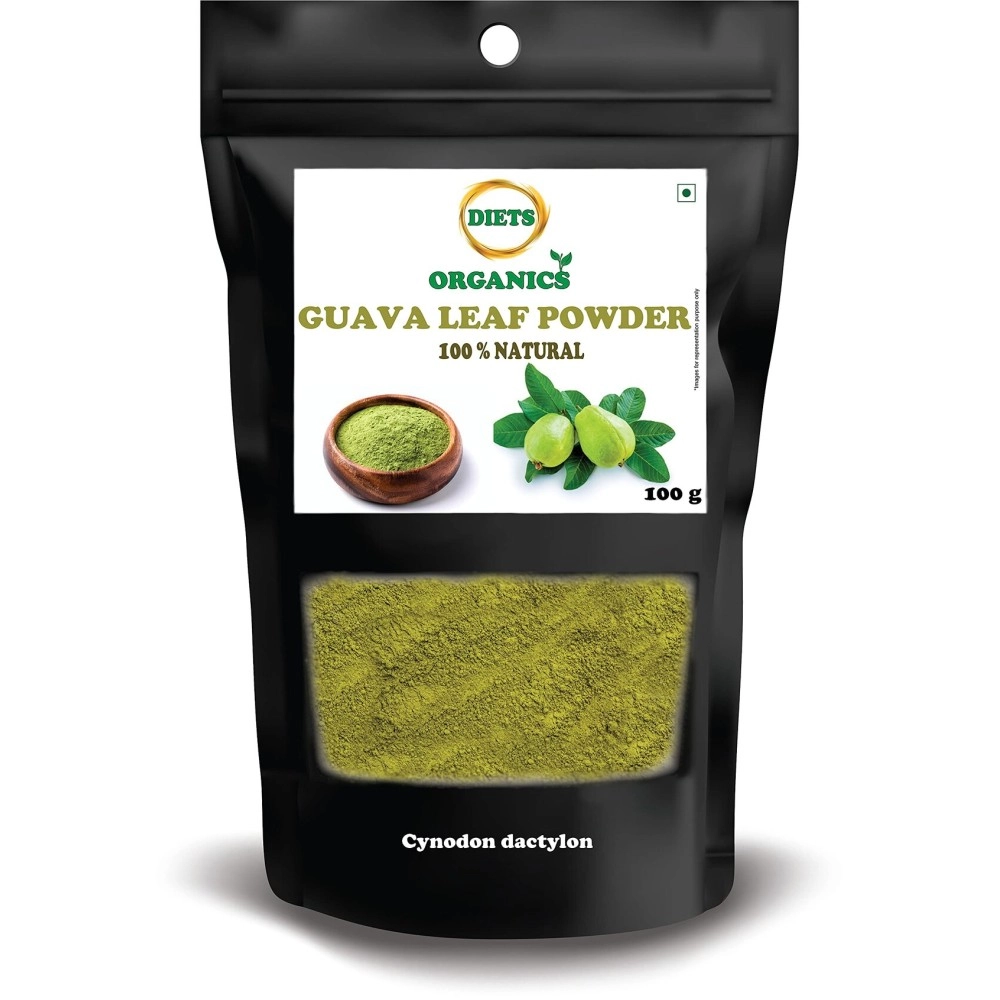 Diets Organics Guava Leaves Powder -100 G/Amrood Patti/Psidium Guajava Powder for Tea and Juice - 100 G pack of 2