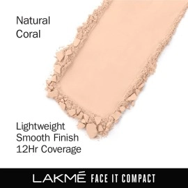 LAKM Nourishing,Smoothening Face It Compact, Coral, 9 G