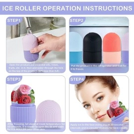 EPISKEY Ice Roller For Face, Ice Roller For Face Massager, Face Ice Roller To Enhance Skin Glow, Shrink & Tighten Pores, Puffy Eyes, Acne, Pimple, Facial Ice Roller, Unbreakable/Reusable (Multicolor)