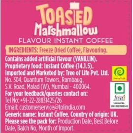 Beanies The Flavour Co Instant Coffee - Toasted Marshmallow, 50g |Low Calorie, Sugar Free|
