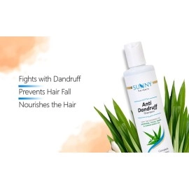 Sunny Anti Dandruff Herbal Shampoo With Neem, Lemongrass Oil & Thuja | Fights Dandruff, Hydrates Scalp & Strengthens Hair Roots | Antibacterial & Antifungal Properties | For Men and Women (150 ml*2)