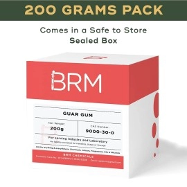 BRM Chemicals Guar Gum- 200 Grams For Soap Making, Shampoo, Cosmetics, Serum Making, Beauty Formulations, Moisturizer, Lotion Making, Domestic Use & Diy Personal Care For Face, Hair, Skin & Body
