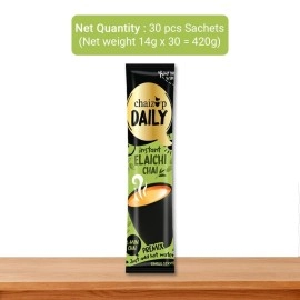 Chaizup Daily 1 Min Chai - Cardamom Flavour - 14gm x 30 sachet, Elaichi Tea, Easy to Make Instant Tea, Home Like Tea, Aromatic and Flavoured, (Cardamom, 420 gm)